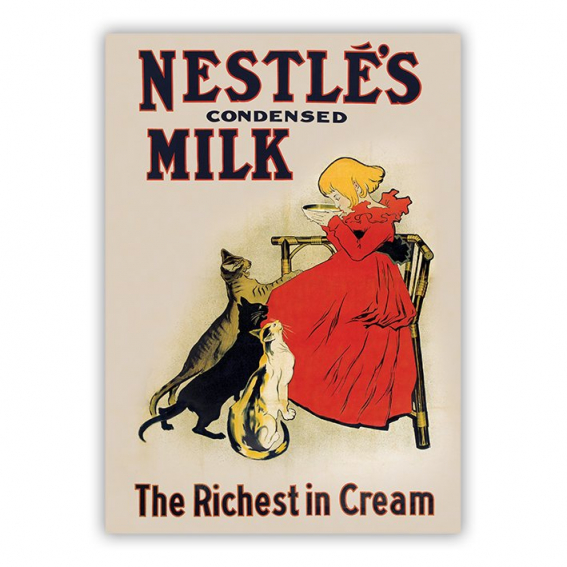 Nestlés Poster Nestles Condensed Milk, Richest in Cream print - Théodore Steinlen 1898