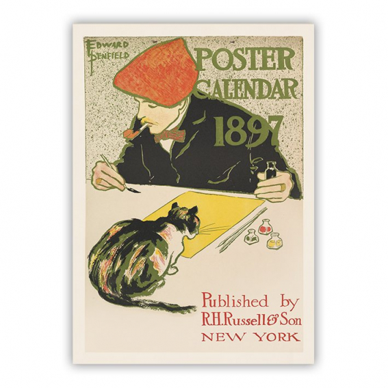 Poster Calendar 1897 - Steinlen Cats wall art - Edward Penfield - 1896