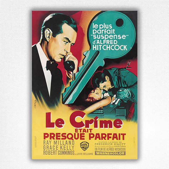 Le Crime etait Presque Parfait poster - Dial M for Murder French film poster - 1954