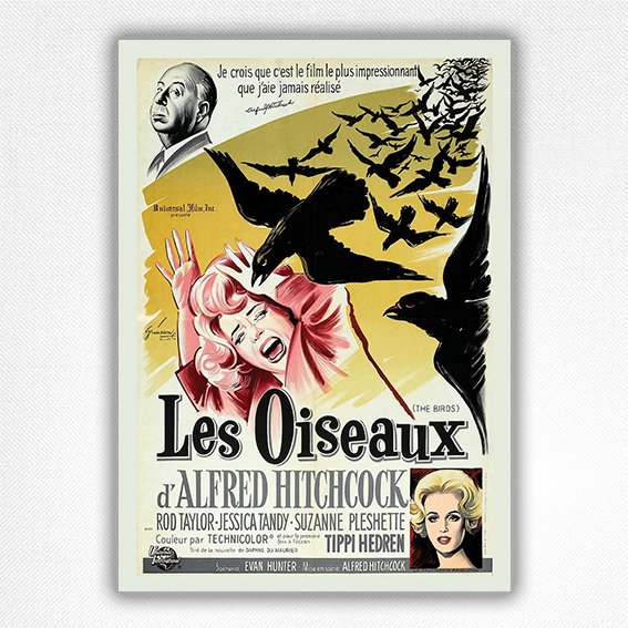 Les Oiseaux film poster - The Birds French movie poster - Alfred Hitchcock - 1963