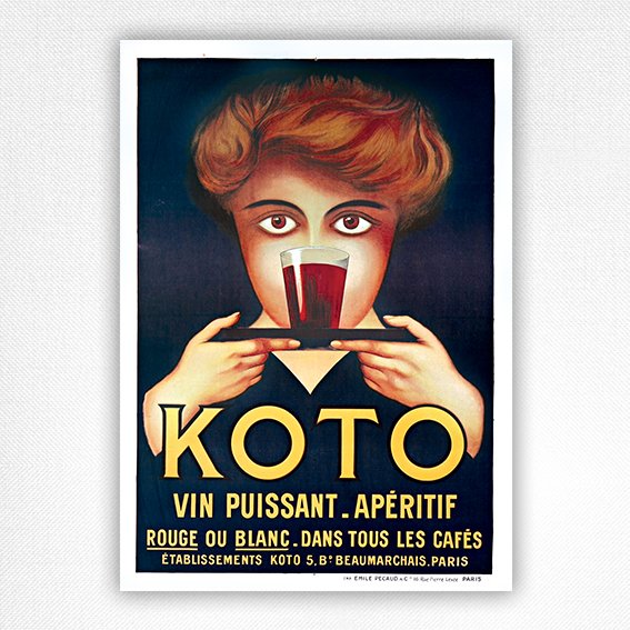 Koto Vin Puissant-Aperitif poster - vintage food and drink poster - 1910