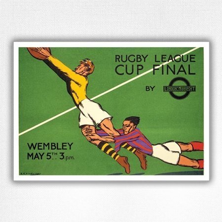 1934 Rugby League Cup poster by London Transport poster - Zinkeisen