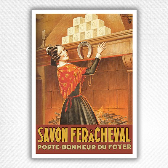 Savon du Fer à Cheval poster - Porte-Bonheur du Foyer - Henry Le Monnier 1931