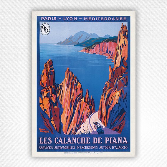 Les Calanche de Piana poster - PLM railway poster - Roger Broders - 1923