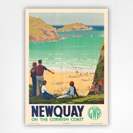 Newquay on the Cornish Coast poster - GWR railway poster - Alker Tripp - 1930