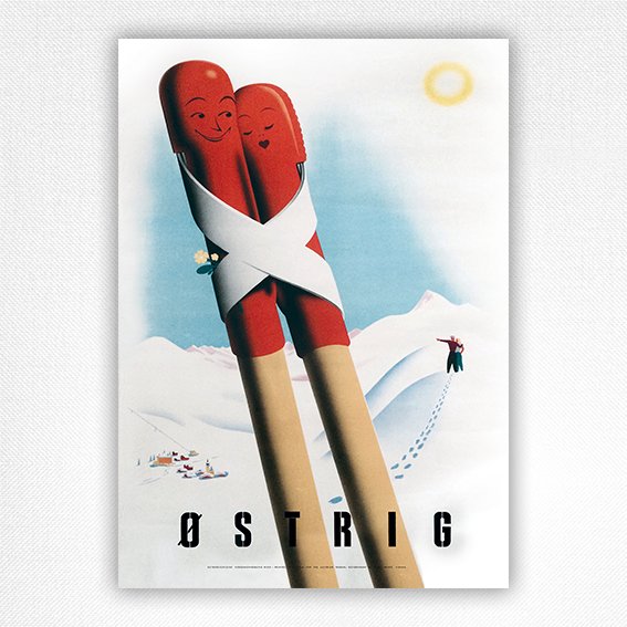 Østrig Austria Ski poster - Vintage Ski Poster - Walter Hofmann - 1954