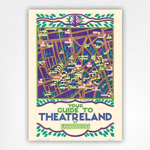 Your Guide to Theatreland by Underground poster - Reginald Percy Gossop - 1928