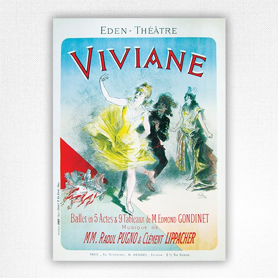 Eden Theatre Viviane poster - vintage ballet poster - Jules Cheret - 1886