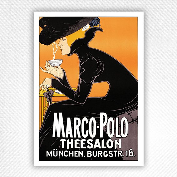 Marco Polo Thee Salon poster - 1905 - Vintage Food & Drink poster - Tea poster wall art
