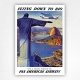 Flying Down to Rio poster by Paul G Lawler, featuring Christ the Redeemer and a Pan Am Flying Boat.