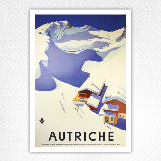 Autriche Ski Poster - Austria travel poster - Erich von Wunschheim