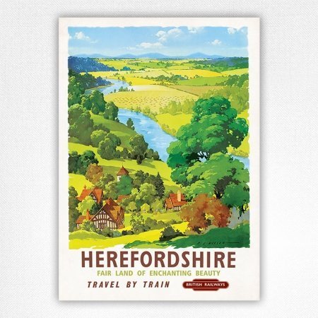 Herefordshire travel poster - Vintage British Railway poster - H.A. Wilson - 1960
