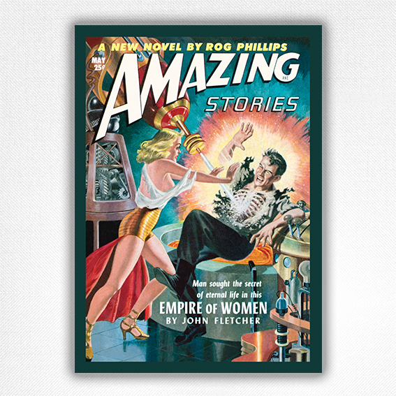 Amazing Stories May 1952 poster - V26#5 - Empire of Women - Lawrence