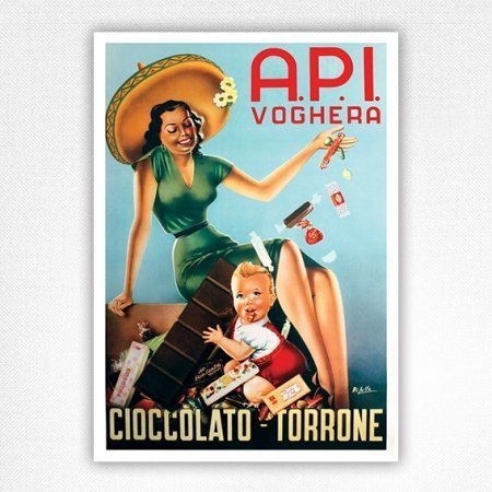 Cioccolato Torrone poster API Voghera wall art - Di Lullo - 1950