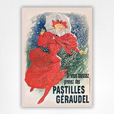 Pastilles Geraudel winter poster - La Belle Epoque poster - Jules Cheret - 1895
