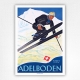 Adelboden skiing poster - Swiss skiing poster - Willy Trapp - 1928