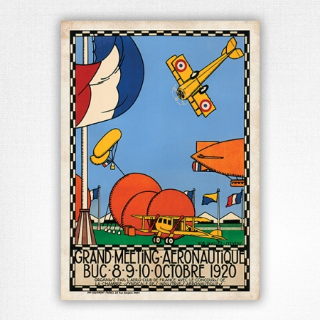 Grand Meeting Aeronautique poster Buc Oct 1920 - Robert Mallet-Stevens