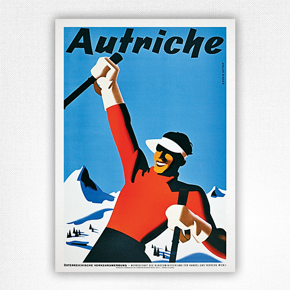 1930s Autriche ski poster - Austria Winter Ski art - Atelier Binder