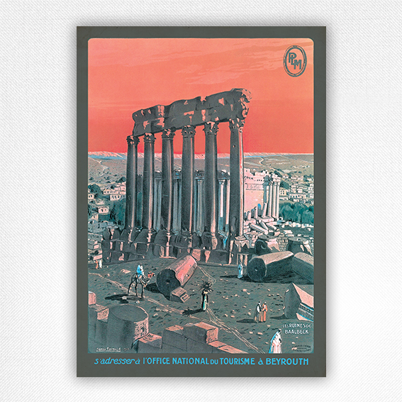 Beyrouth travel poster PLM Baalbeck Beirut poster - Frémond - 1922