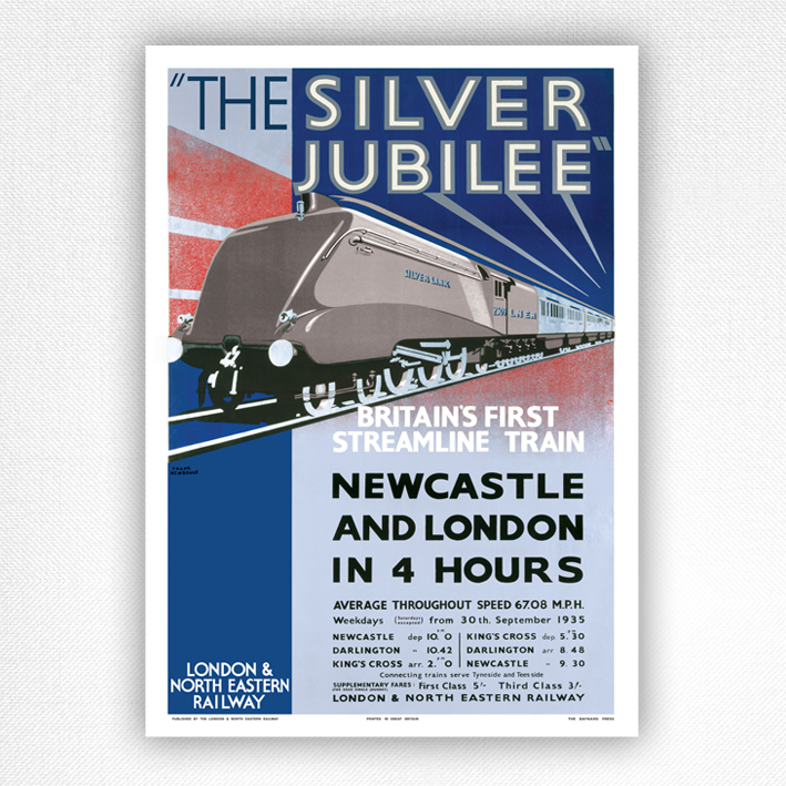 The Silver Jubilee poster - vintage LNER railway poster - Frank Newbould - 1935