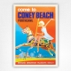 Come To Coney Beach poster - Porthcawl travel poster - Harry Riley - 1963