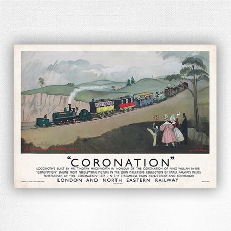 Coronation LNER railway poster - Zinkeneisen vintage railway poster - 1937