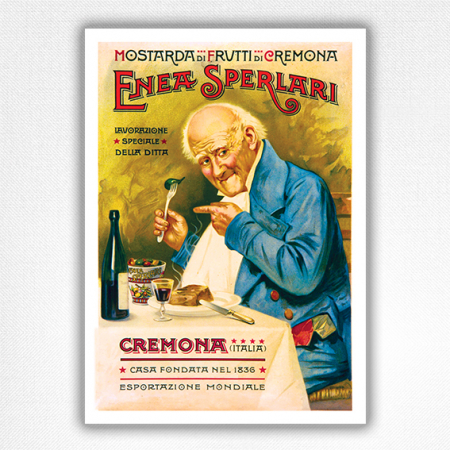 Enea Sperlari poster - Mostarda di Frutti di Cremona wall art - vintage food & drink poster