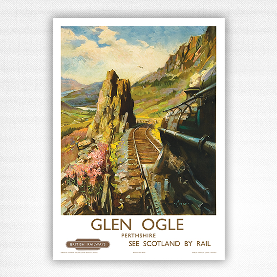 Glen Ogle poster Perthshire railway poster - Cuneo - c1950