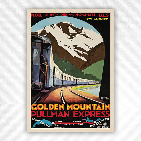 Golden Mountain poster Pullman Express railway poster - Roger Broders - 1931