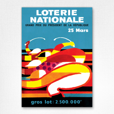 1960 Loterie Nationale poster - Vintage Horse Racing Poster - Bernard Villemot