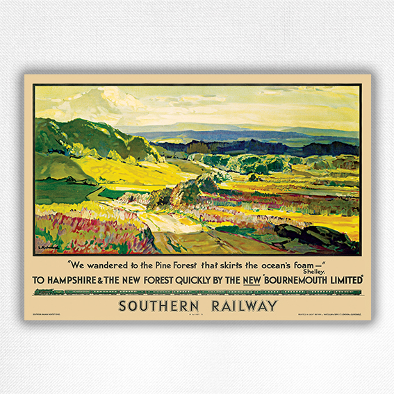 To Hampshire and The New Forest poster - Southern Railway poster - Leonard Richmond - 1938