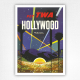 Fly TWA Hollywood poster - vintage Hollywood travel poster - Klein - c1958