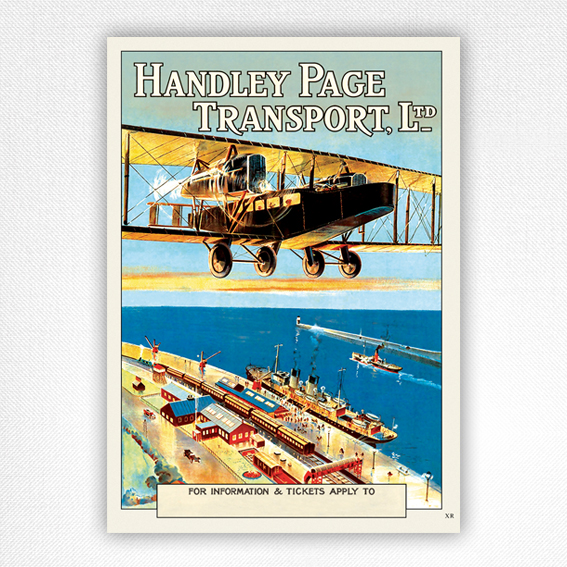 Handley Page poster - Handley Page Transport Ltd - Vintage Aviation Poster - 1921