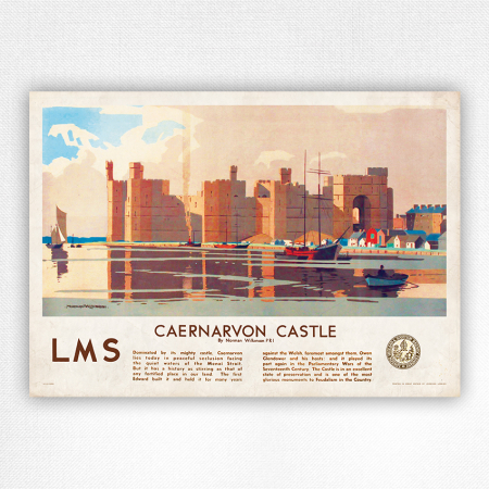 Caernarvon Castle poster - LMS Railway poster - Norman Wilkinson - 1929