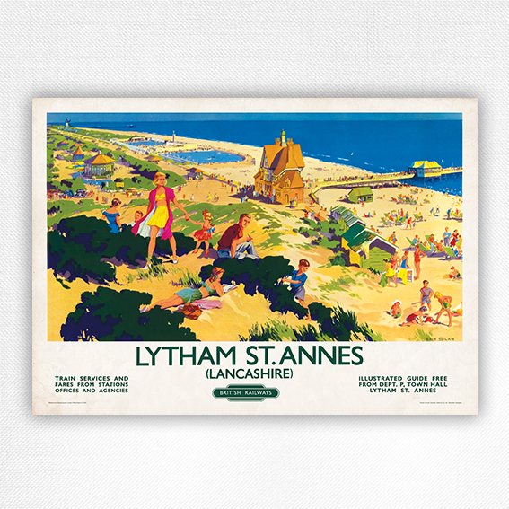 Lytham St Annes poster - Lancashire railway poster - Ellis Silas - c1950