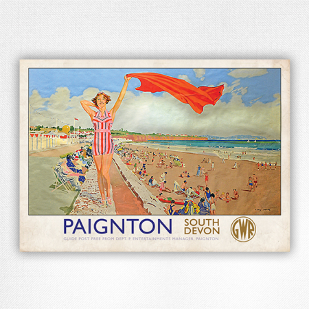 Paignton travel poster South Devon GWR railway poster - Chas Pears - 1937