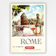 Rome Fly there by Qantas poster - vintage Italian travel poster - Harry Rogers - c1960