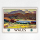 Wales GWR LMS poster - Wales railway poster - Leonard Richmond - 1946