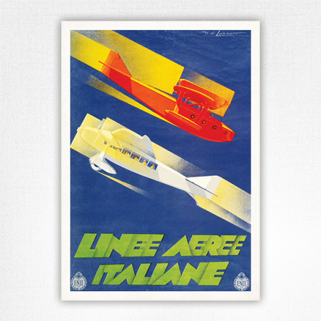 Linee Aeree Italiane poster - Lazzaro c1933 - Vintage Airline Poster - Vintage Aviation Poster