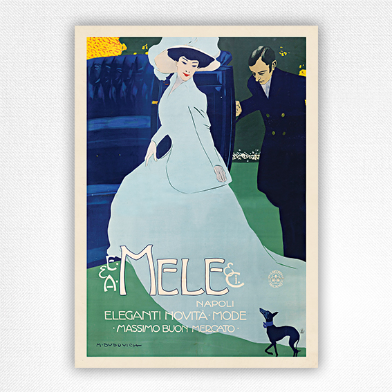 Mele e Ci à Napoli poster - vintage fashion poster - Marcello Dudovich - 1908