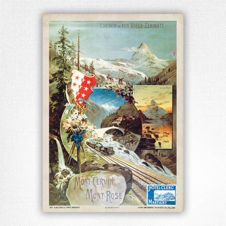 Mont Cervin Mont Rose poster Matterhorn - Hugo d'Alési - 1894