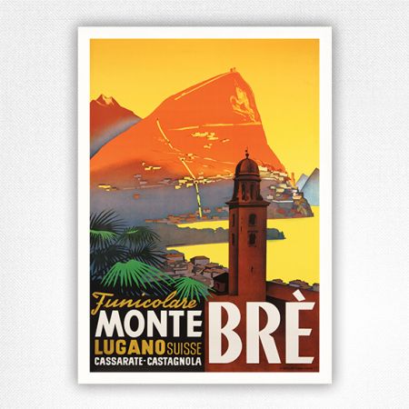 Mont Bré poster - Lugano Vintage Travel Poster - Otto Ernst - 1930