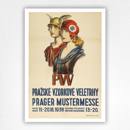 Prazske Vzorkove Veletrhy poster, PVV - Xaver - 1938
