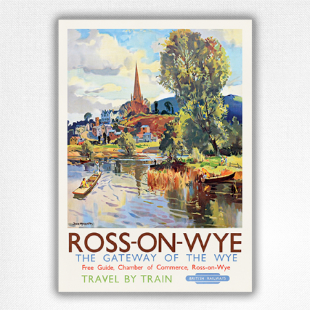 Ross-On-Wye poster, The Gateway of the Wye railway poster - Jack Merriot - 1951