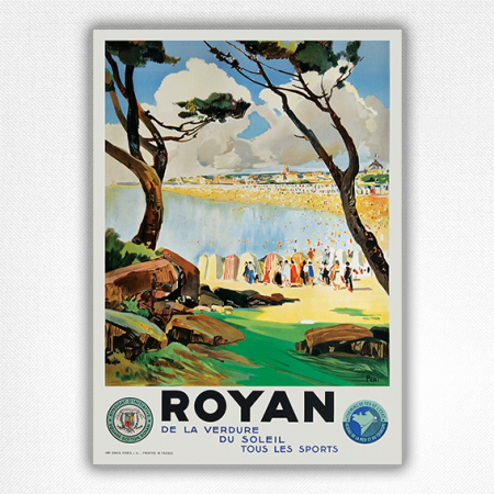 Royan travel poster - Royan de la Verdure du Soleil Tous les Sports - Lucien Peri - 1934