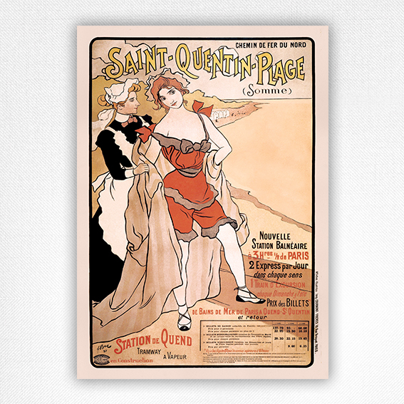 Saint-Quentin-Plage poster - Bac - 1897 Aged