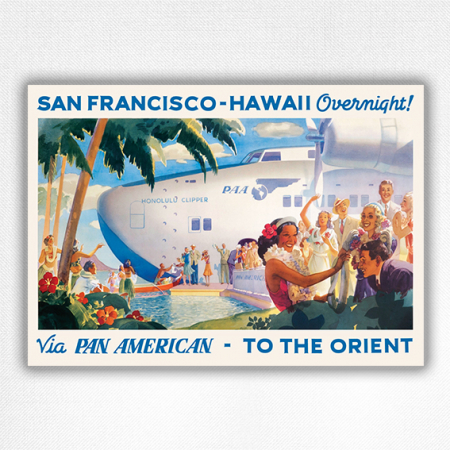 San Francisco-Hawaii Overnight poster - Via Pan American to the Orient - Lawler - 1939