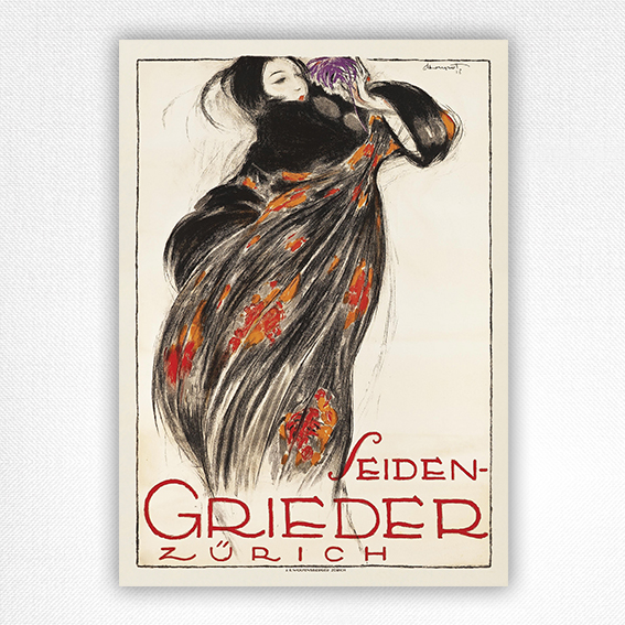 Seiden-Grieder poster - Zürich poster - vintage fashion poster - Charles Loupot - 1918