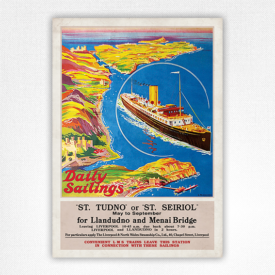 St Tudno poster - St Seiriol Wales poster - Rosenvinge