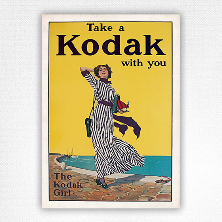 Kodak Girl poster - Take a Kodak with you poster. The Quayside Kodak Girl 1913